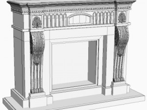 traditional style fireplace 3D Model