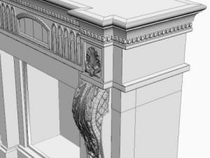 traditional style fireplace 3D Model