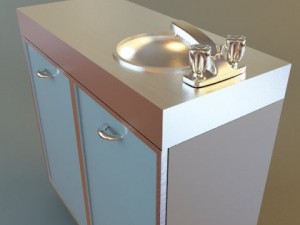 medical office sink cabinet 3D Model