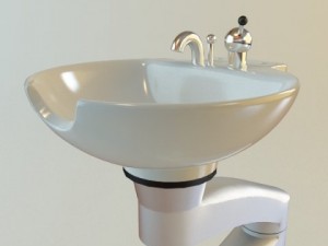 hair salon shampoo sink 3D Model
