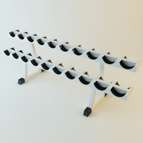dumbell rack 3D Model .c4d .max .obj .3ds .fbx .stl .blend 