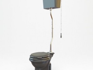 high tank toilet 3D 模型