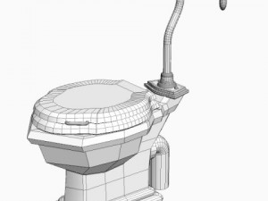high tank toilet 3D 模型