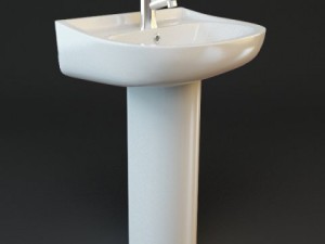 bathroom pedestal sink 3D Model