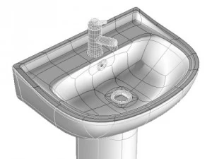bathroom pedestal sink 3D Model