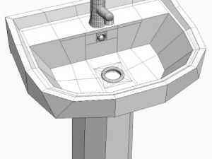 bathroom pedestal sink 3D Model