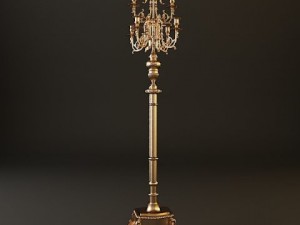 ornate antique brass candelabrum 3D Model