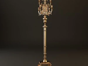 華やかなアンティーク真鍮燭台 3Dモデル
