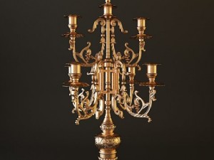 ornate antique brass candelabrum 3D Model