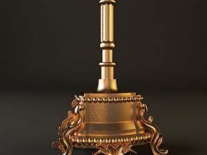 ornate antique brass candelabrum 3D Model