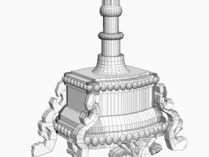 ornate antique brass candelabrum 3D Model