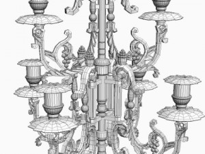 ornate antique brass candelabrum 3D Model