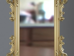gold rectangular wall mirror 3D Модель