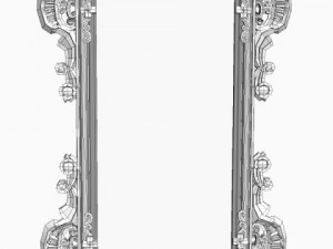 gold rectangular wall mirror Modello 3D