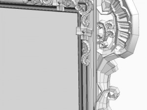 gold rectangular wall mirror Modello 3D