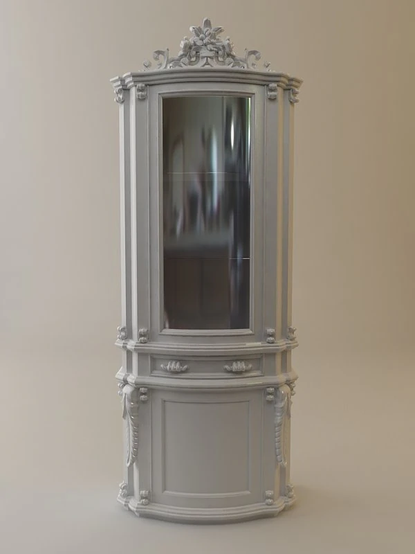 antique display cabinet 3D Model .c4d .max .obj .3ds .fbx .stl .blend 