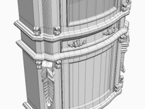 antique display cabinet 3D Model