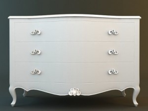 white dresser 3D 모델
