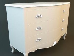 white dresser 3D 모델