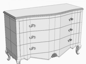 white dresser 3D 모델