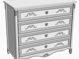 photoreal antique dresser 3D Model