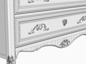 photoreal antique dresser 3D Model