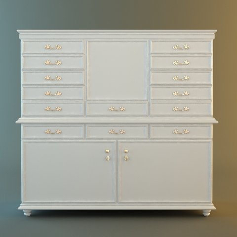 antique white drawer storage cabinet Modèle 3D .c4d .max .obj .3ds .fbx .stl .blend 
