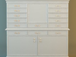 antique white drawer storage cabinet Modèle 3D