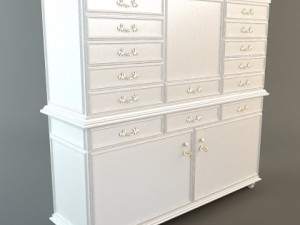 antique white drawer storage cabinet Modèle 3D