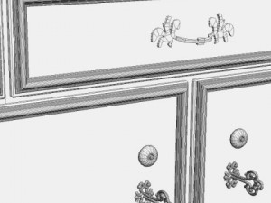 antique white drawer storage cabinet Modèle 3D