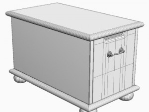 wooden storage chest 3D Model