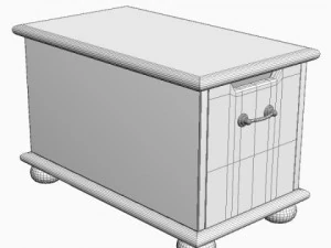 wooden storage chest 3D Model