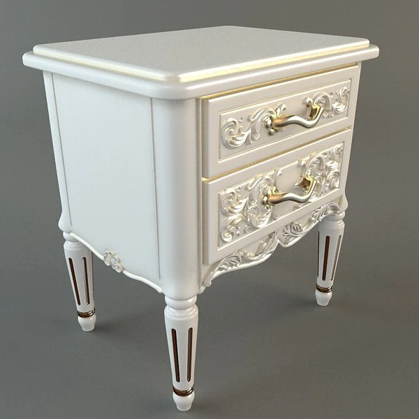 nightstand with drawers 3D Model .c4d .max .obj .3ds .fbx .stl .blend