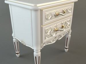 nightstand with drawers 3D Model