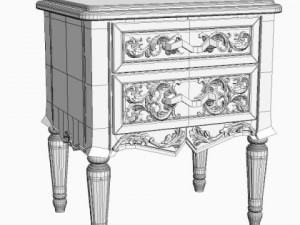 nightstand with drawers Model 3D