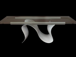 contemporary table with glass top 3D 모델