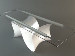 contemporary table with glass top 3D Model