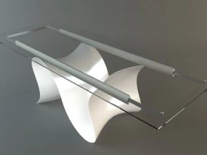 contemporary table with glass top 3D Model