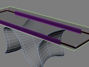 contemporary table with glass top 3D Model