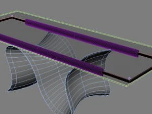 contemporary table with glass top 3D Model