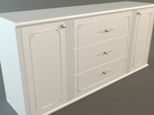 white credenza cabinet 3D Model