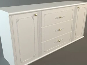 meuble cr&eacute;dence blanc Modèle 3D