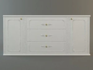 white credenza cabinet 3D Model