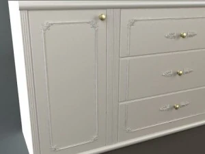 white credenza cabinet 3D Model