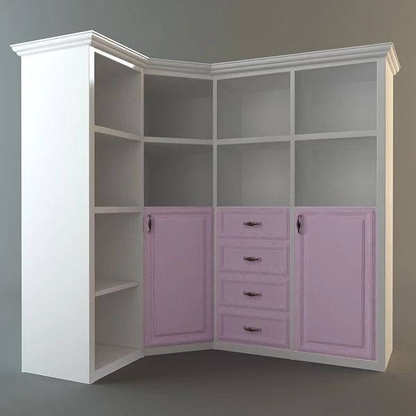 corner storage cabinet 3D Model .c4d .max .obj .3ds .fbx .stl .blend 