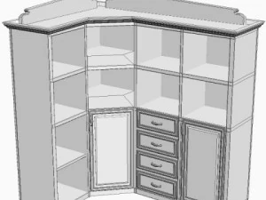 corner storage cabinet 3D Model