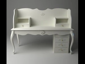 white ladies writing desk 3D Model