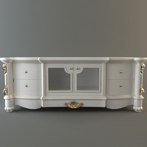ornate credenza cabinet 3D Model .c4d .max .obj .3ds .fbx .stl .blend 