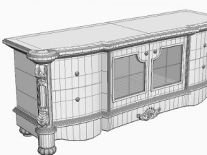 ornate credenza cabinet 3D Model