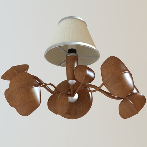 sconce lamp with wooden leaves Modelo 3D .c4d .max .obj .3ds .fbx .stl .blend 